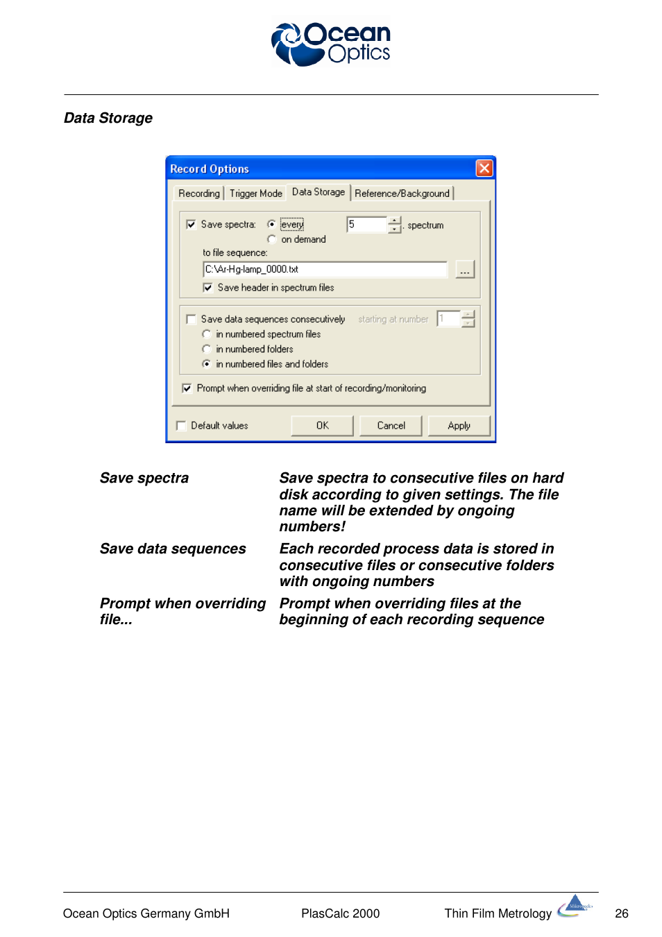 Ocean Optics PlasCalc User Manual | Page 29 / 59