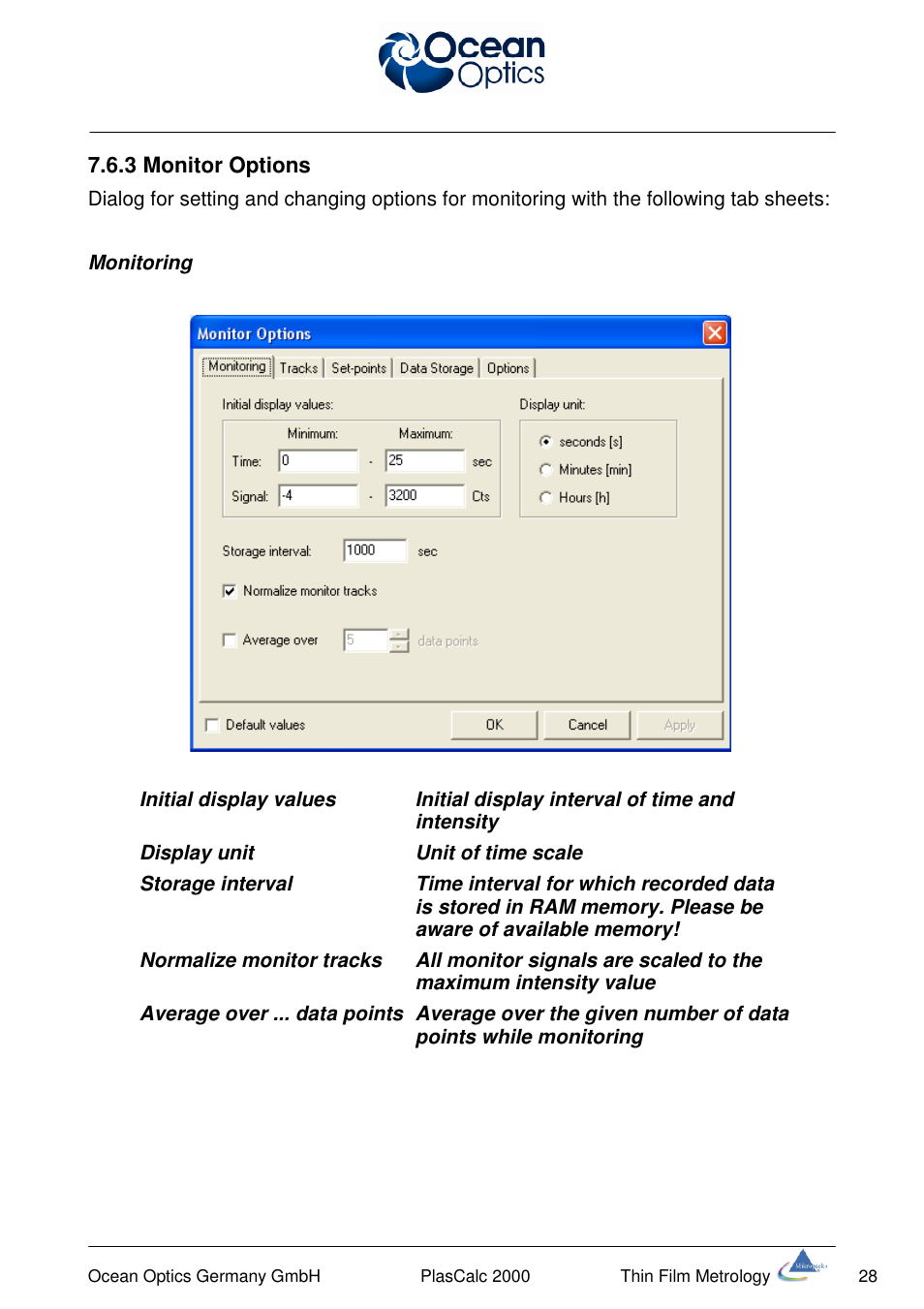 Ocean Optics PlasCalc User Manual | Page 31 / 59