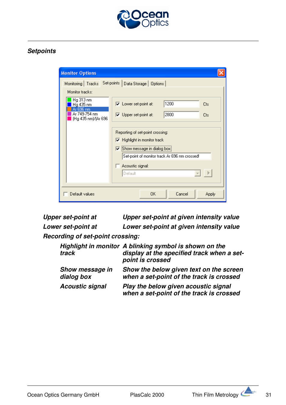 Ocean Optics PlasCalc User Manual | Page 34 / 59