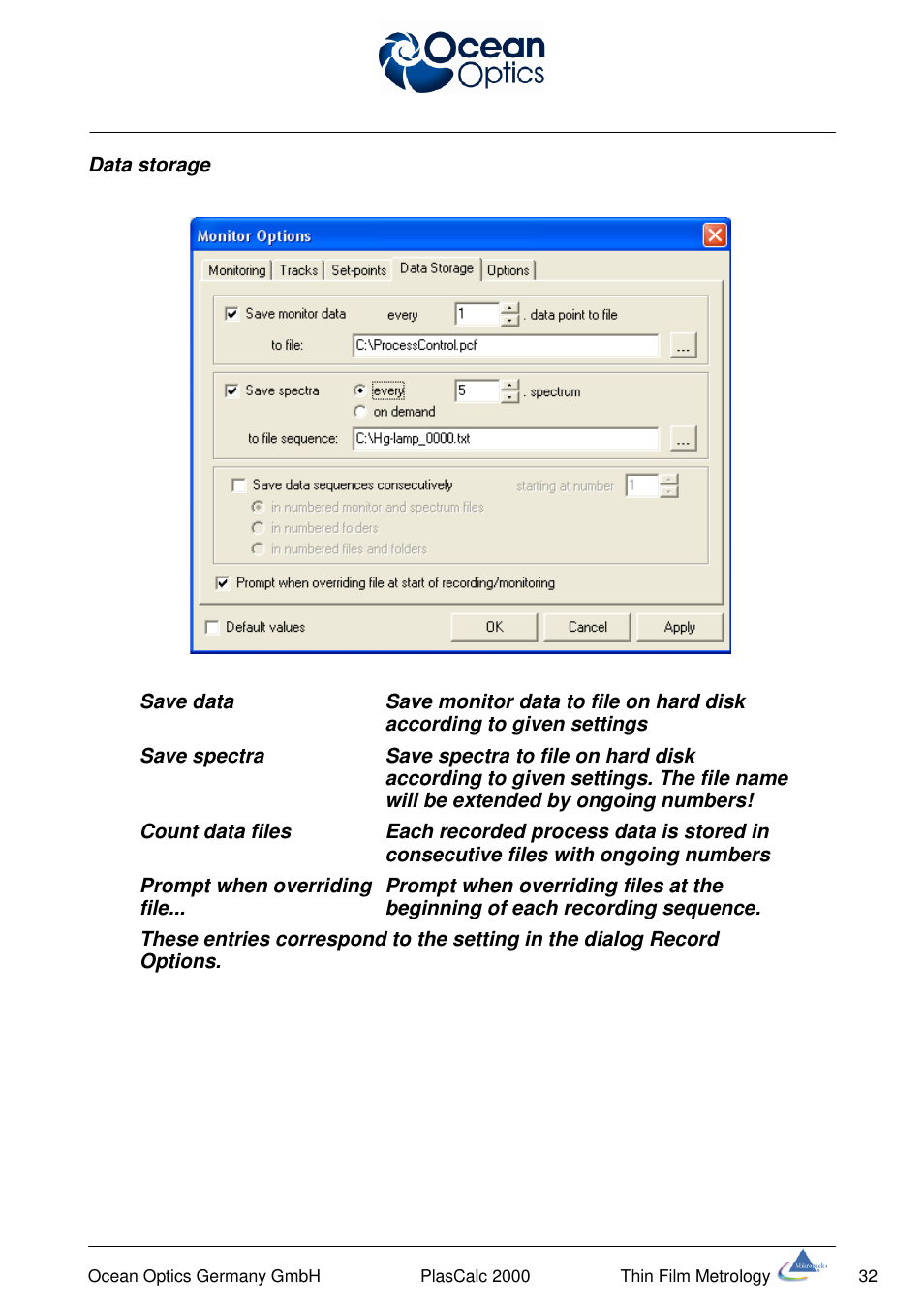 Ocean Optics PlasCalc User Manual | Page 35 / 59