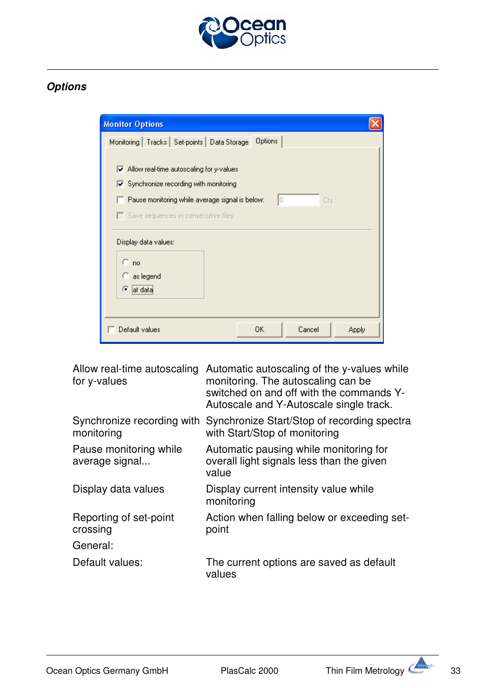 Ocean Optics PlasCalc User Manual | Page 36 / 59