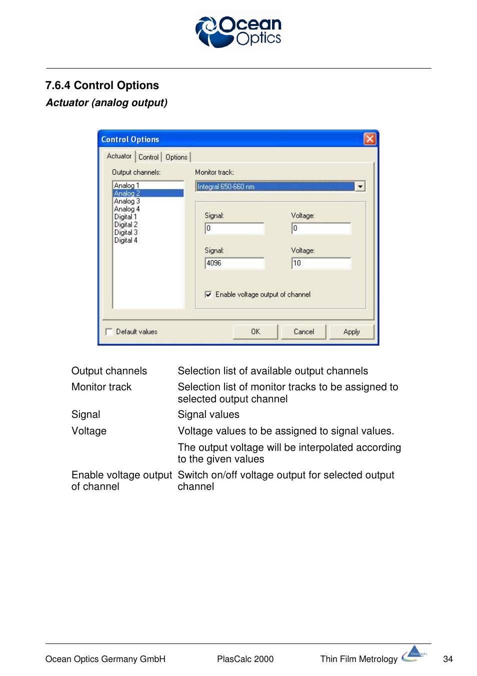 Ocean Optics PlasCalc User Manual | Page 37 / 59