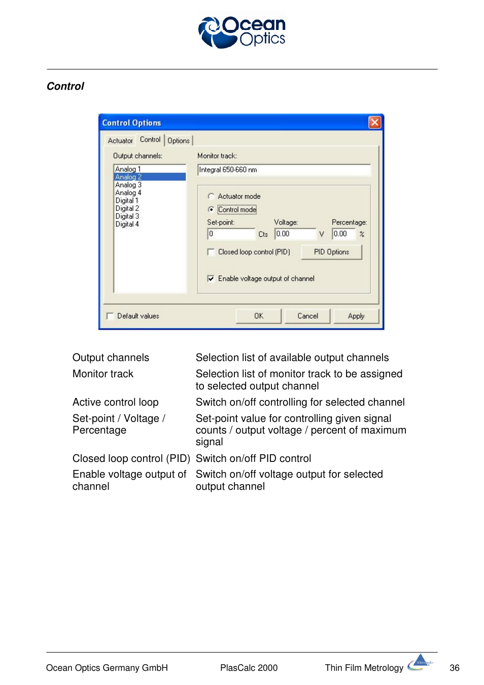 Ocean Optics PlasCalc User Manual | Page 39 / 59