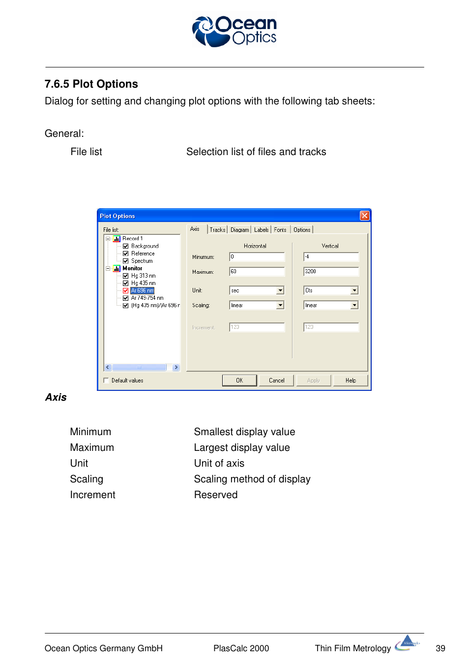 Ocean Optics PlasCalc User Manual | Page 42 / 59