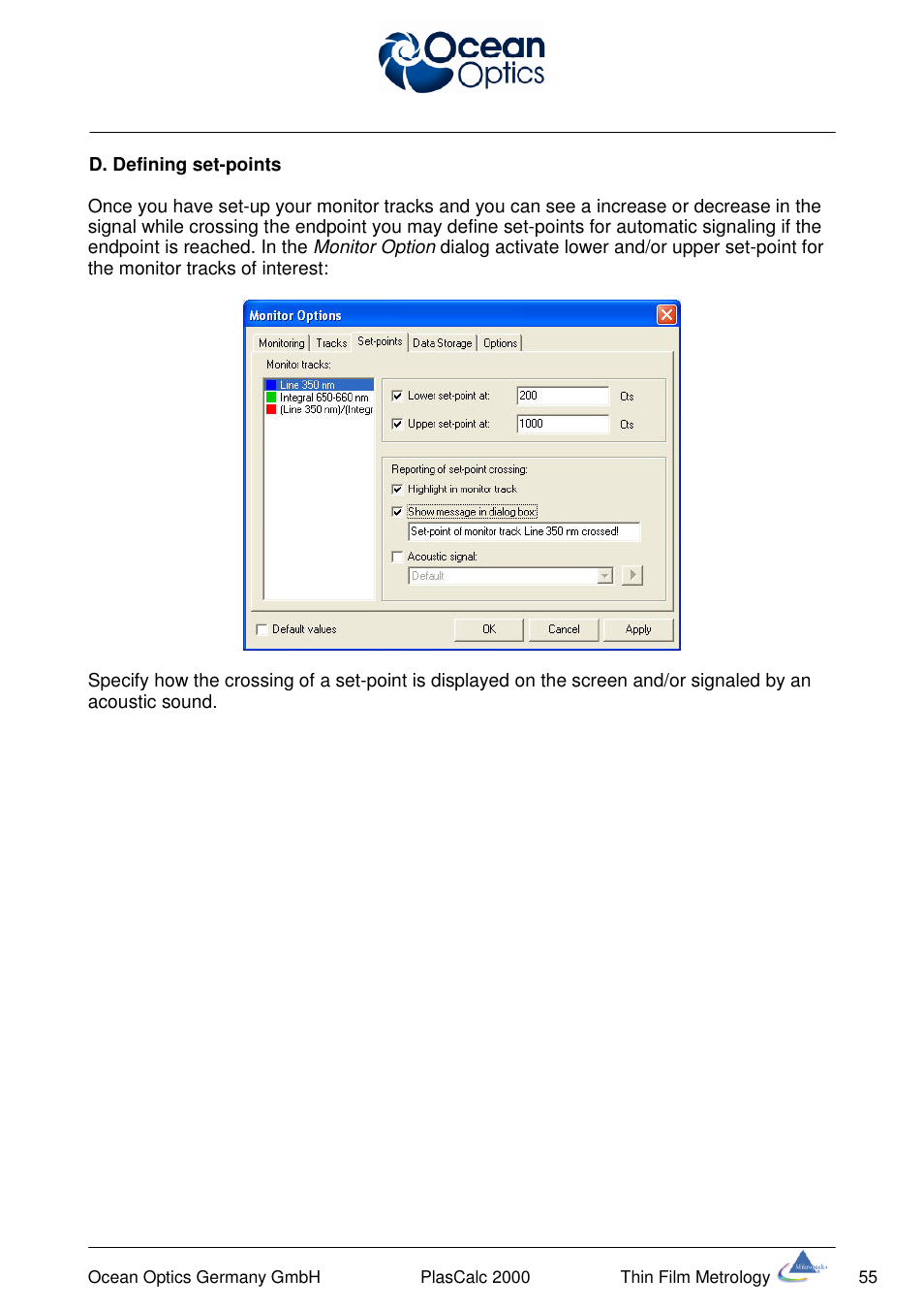 Ocean Optics PlasCalc User Manual | Page 58 / 59