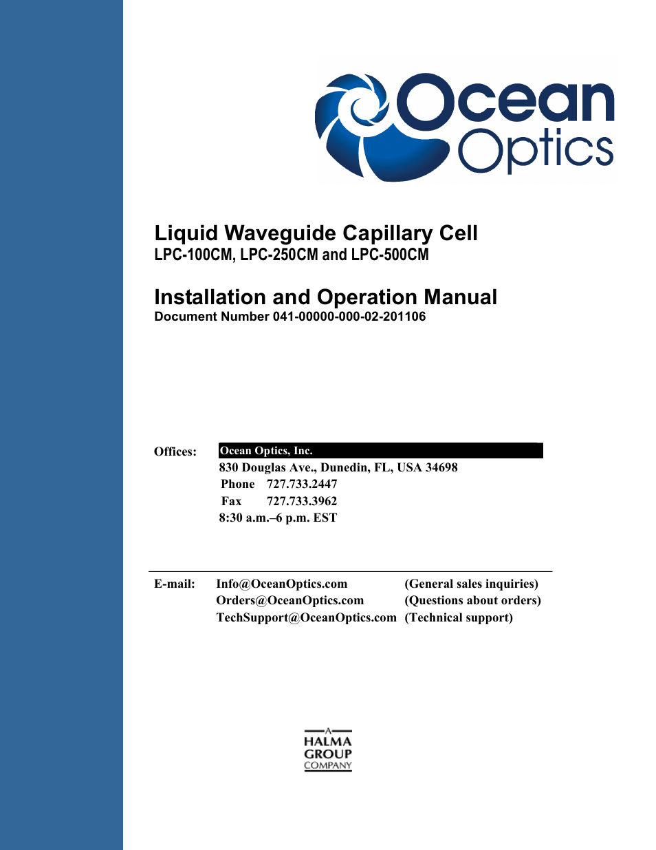 Ocean Optics LPC-500CM User Manual | 28 pages