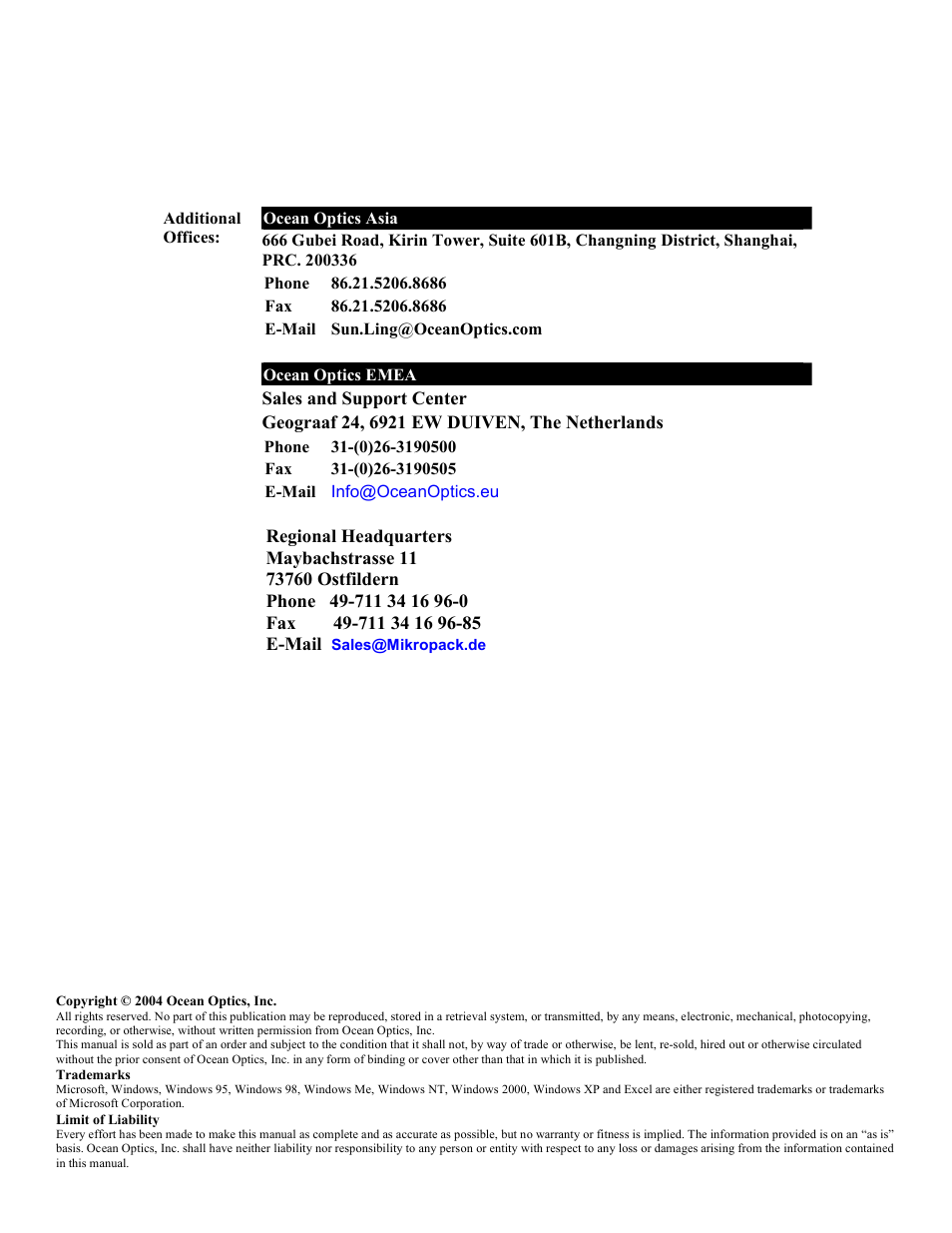 Ocean Optics LPC-500CM User Manual | Page 2 / 28