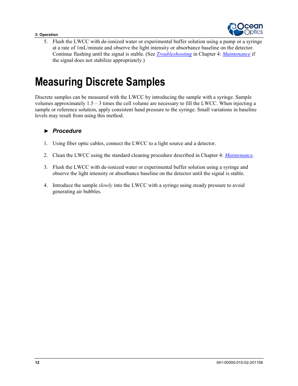 Measuring discrete samples | Ocean Optics LPC-500CM User Manual | Page 20 / 28