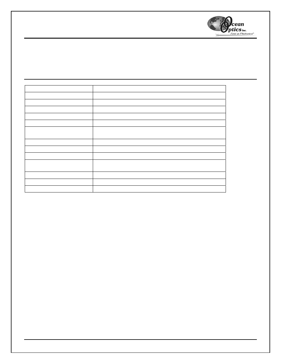 Adc2000-pci specifications, Appendix 1 – specifications | Ocean Optics ADC2000-PCI User Manual | Page 12 / 13