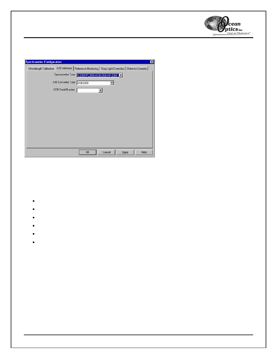 A/d interface tab, Setting ooibase32 parameters | Ocean Optics ADC2000-PCI User Manual | Page 8 / 13