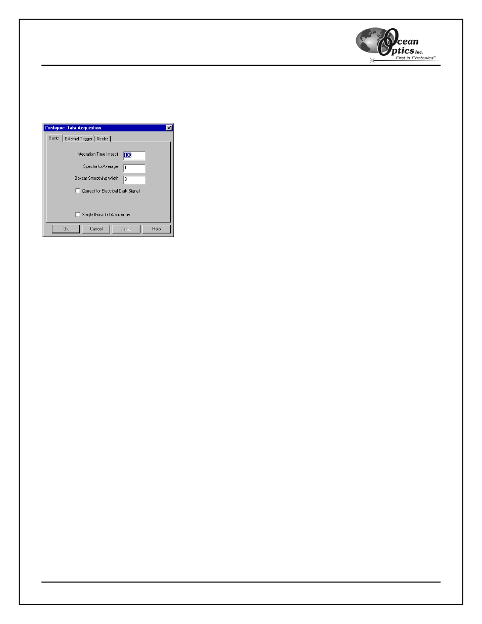 Configuring data acquisition | Ocean Optics ADC2000-PCI User Manual | Page 9 / 13