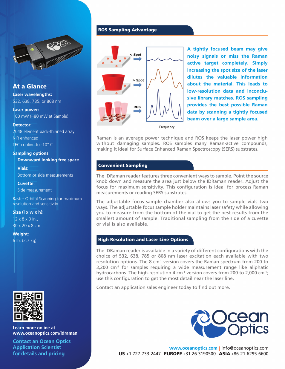 At a glance | Ocean Optics IDRaman reader User Manual | Page 2 / 2