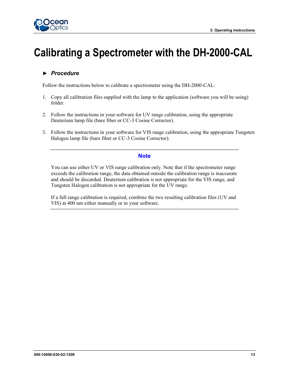 Calibrating a spectrometer with the dh-2000-cal | Ocean Optics DH-2000-CAL User Manual | Page 21 / 30