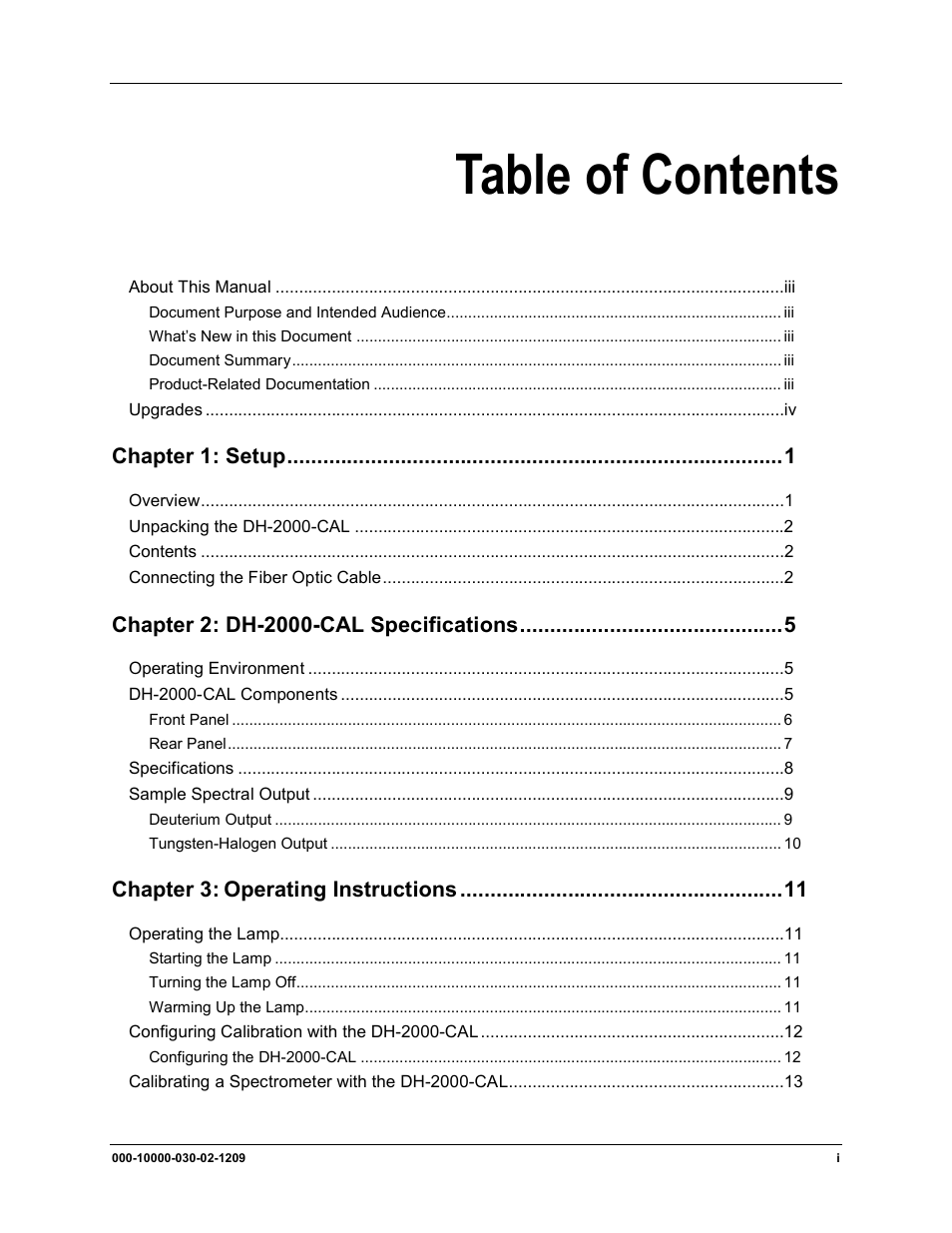 Ocean Optics DH-2000-CAL User Manual | Page 5 / 30