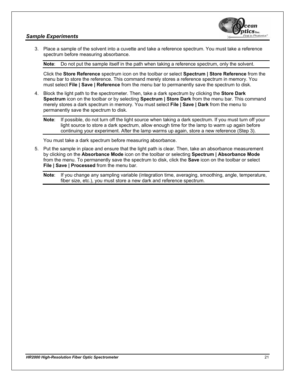 Ocean Optics HR2000CG-UV-NIR User Manual | Page 25 / 42