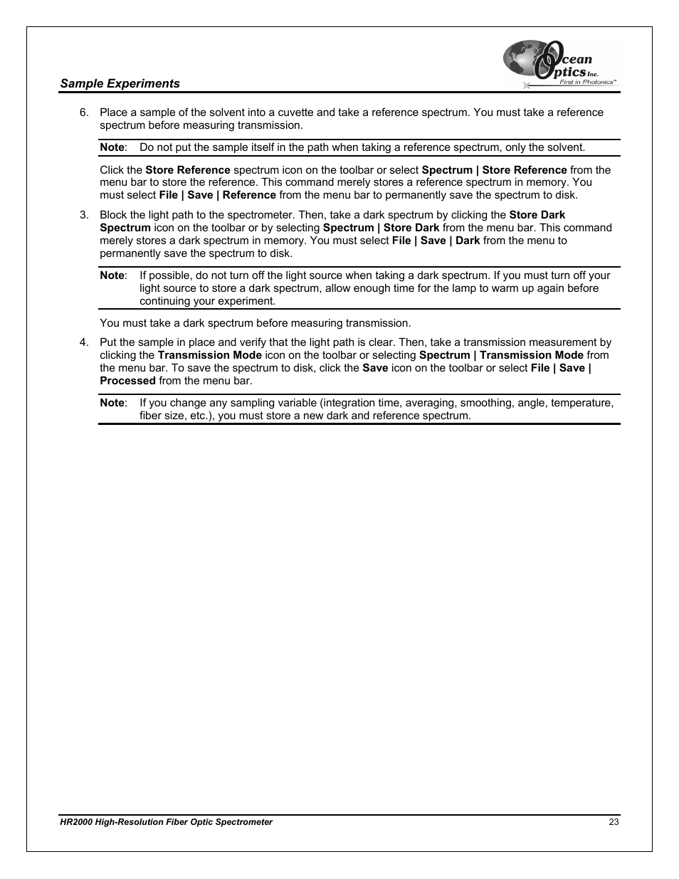 Ocean Optics HR2000CG-UV-NIR User Manual | Page 27 / 42