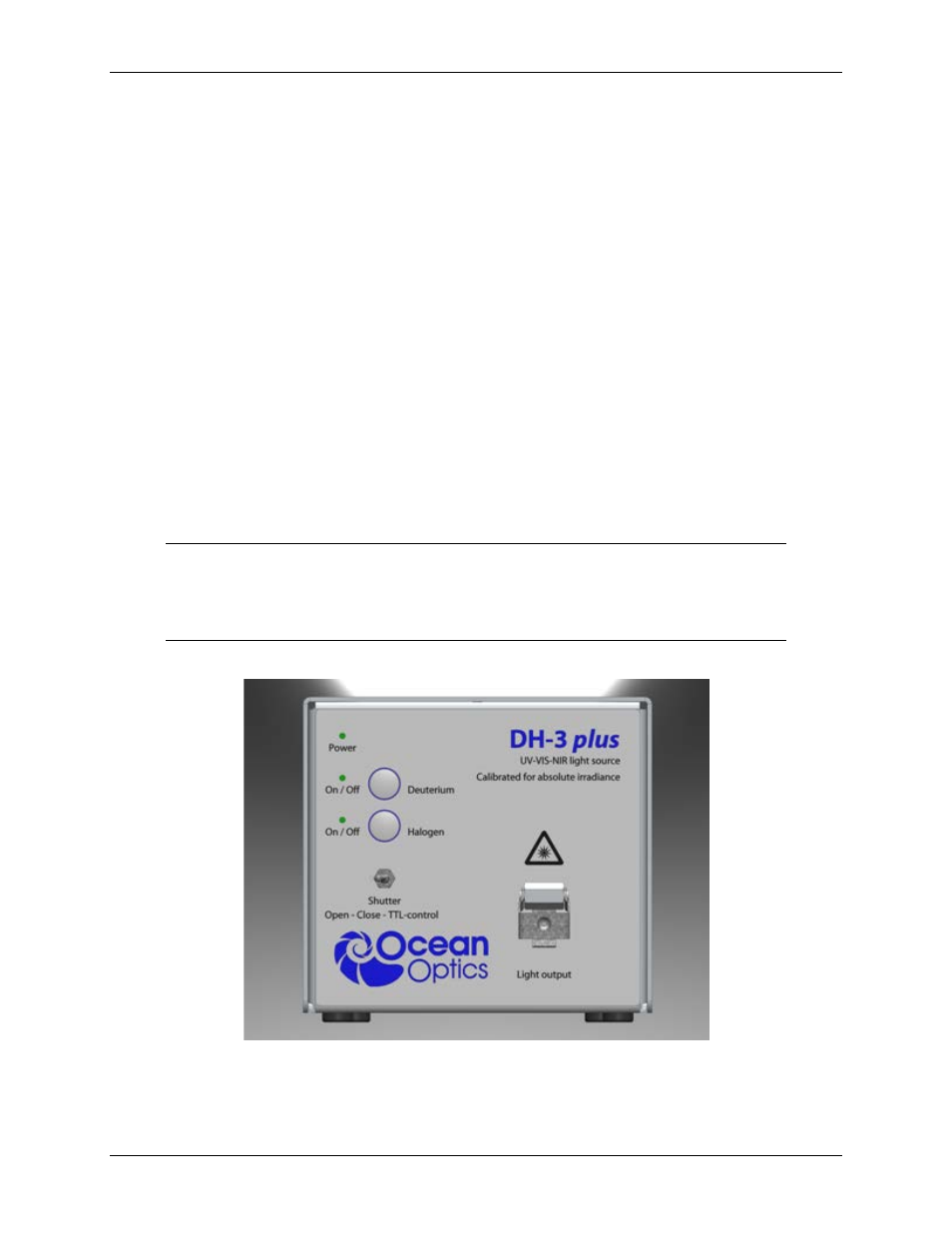 Setup, Overview, Chapter 1 | Ocean Optics Deuterium-Halogen Calibration Light Source User Manual | Page 9 / 19