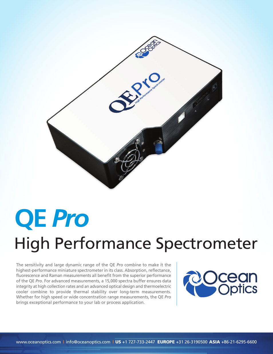 Ocean Optics QE Pro User Manual | 2 pages