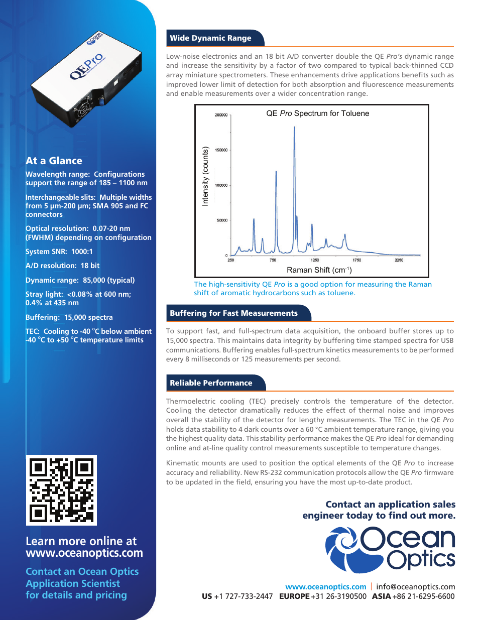 At a glance | Ocean Optics QE Pro User Manual | Page 2 / 2
