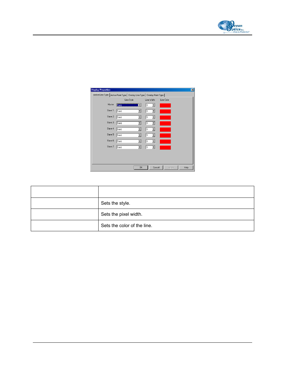 Active line type, Active point type | Ocean Optics OOIBase32 User Manual | Page 42 / 140