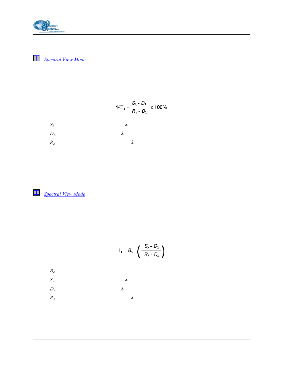 Transmission mode, Relative irradiance mode, Transmission mode relative irradiance mode | Ocean Optics OOIBase32 User Manual | Page 81 / 140