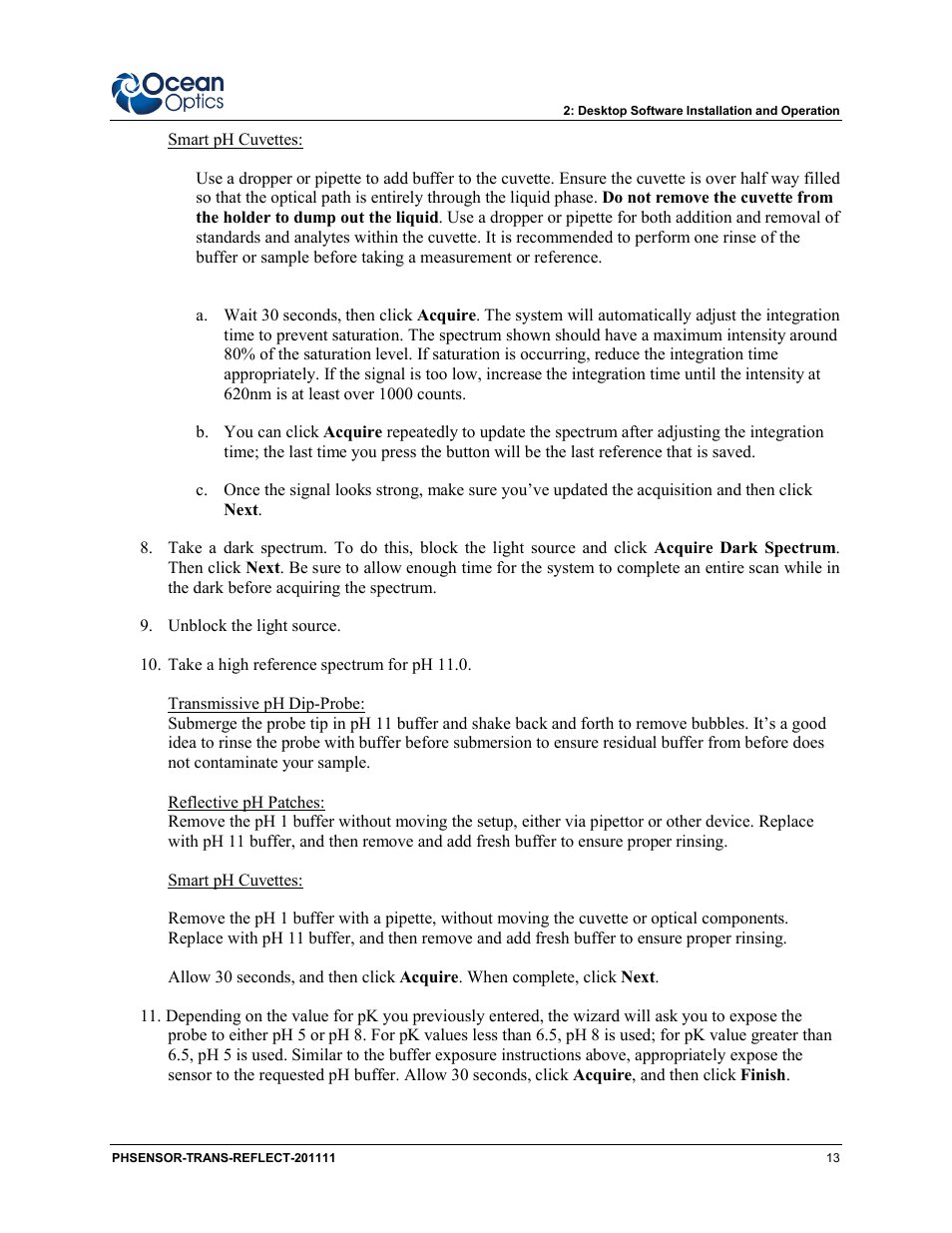 Ocean Optics pH Sensor Patches, Probes and Cuvettes User Manual | Page 19 / 36