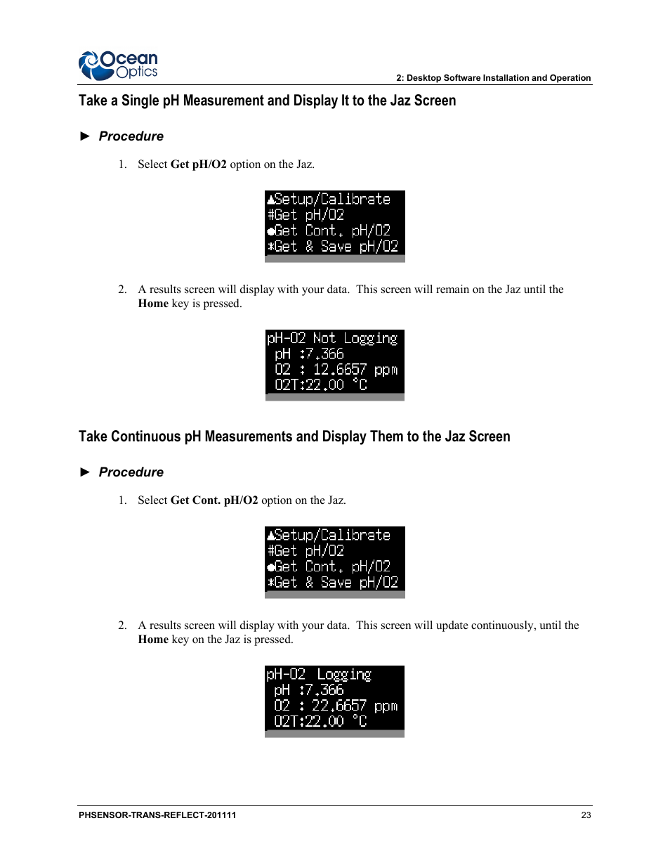 Ocean Optics pH Sensor Patches, Probes and Cuvettes User Manual | Page 29 / 36