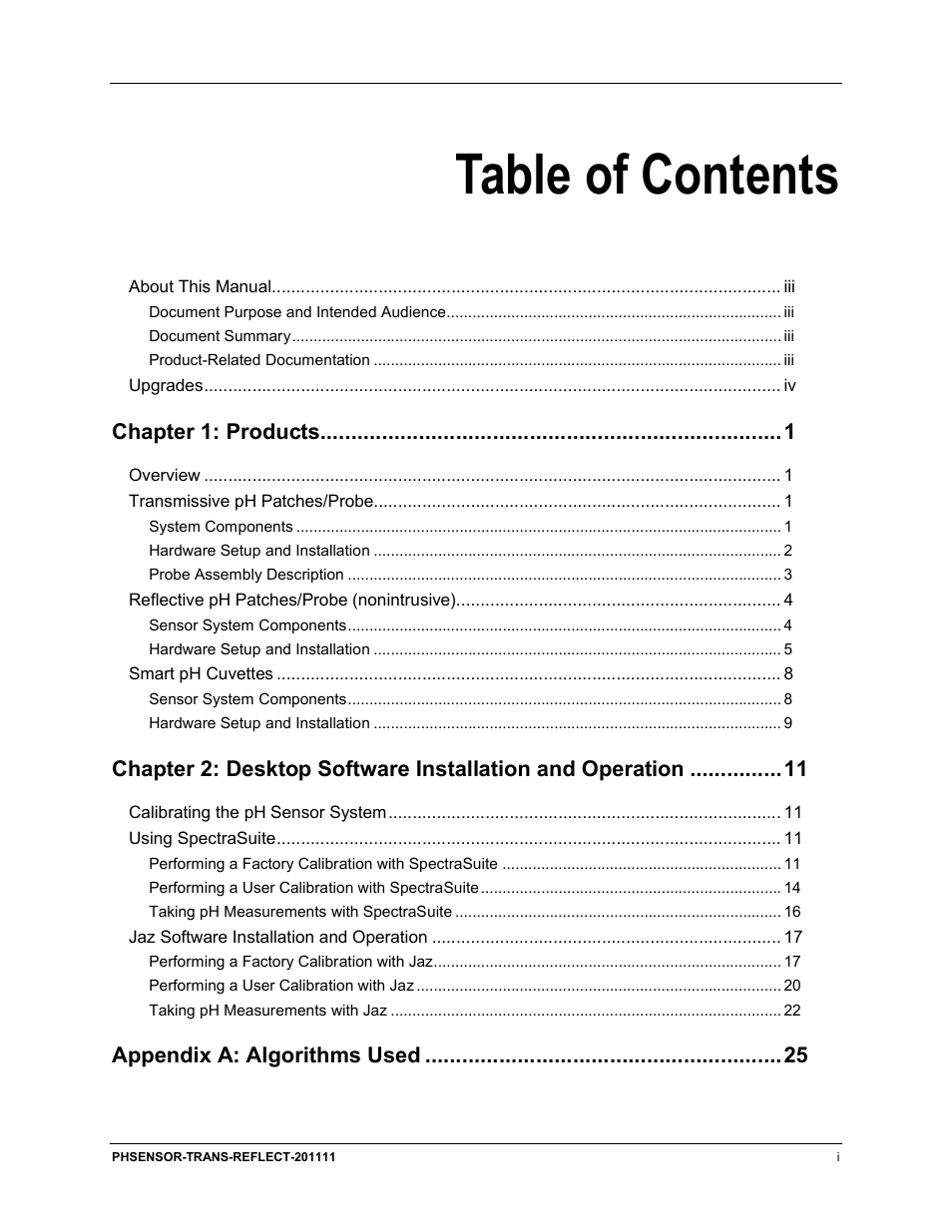 Ocean Optics pH Sensor Patches, Probes and Cuvettes User Manual | Page 3 / 36