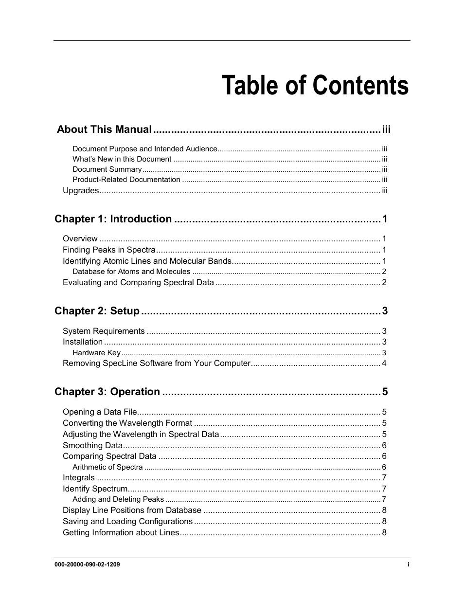 Ocean Optics SpecLine Offline Spectroscopy User Manual | Page 3 / 60