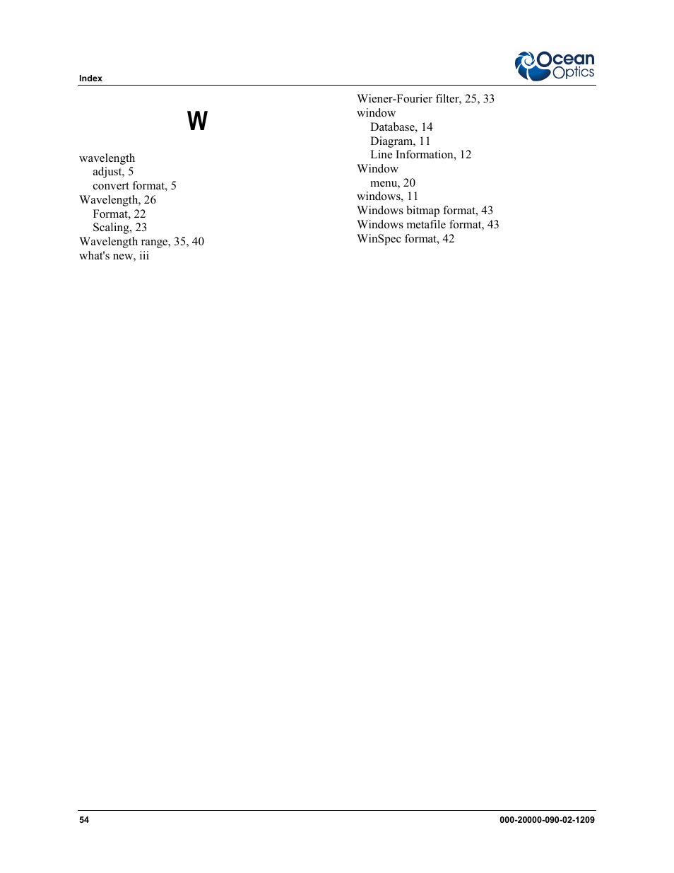 Ocean Optics SpecLine Offline Spectroscopy User Manual | Page 60 / 60