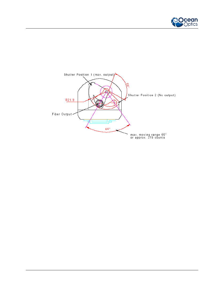 Shutter diagram | Ocean Optics HL-2000-HP-232 User Manual | Page 14 / 26