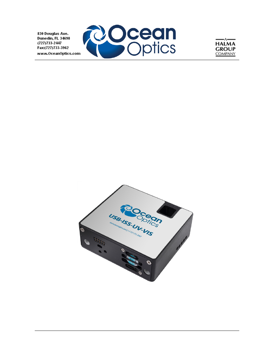 Ocean Optics USB-ISS-UV_VIS User Manual | 4 pages