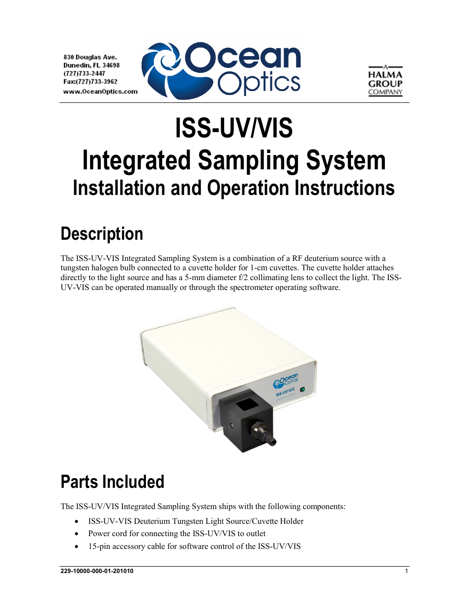 Ocean Optics ISS-UV_VIS User Manual | 6 pages