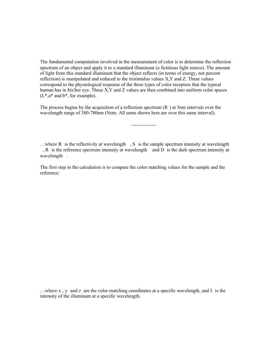 Color measurements: a computation tutorial, Rs d r d | Ocean Optics OOIColor User Manual | Page 12 / 14