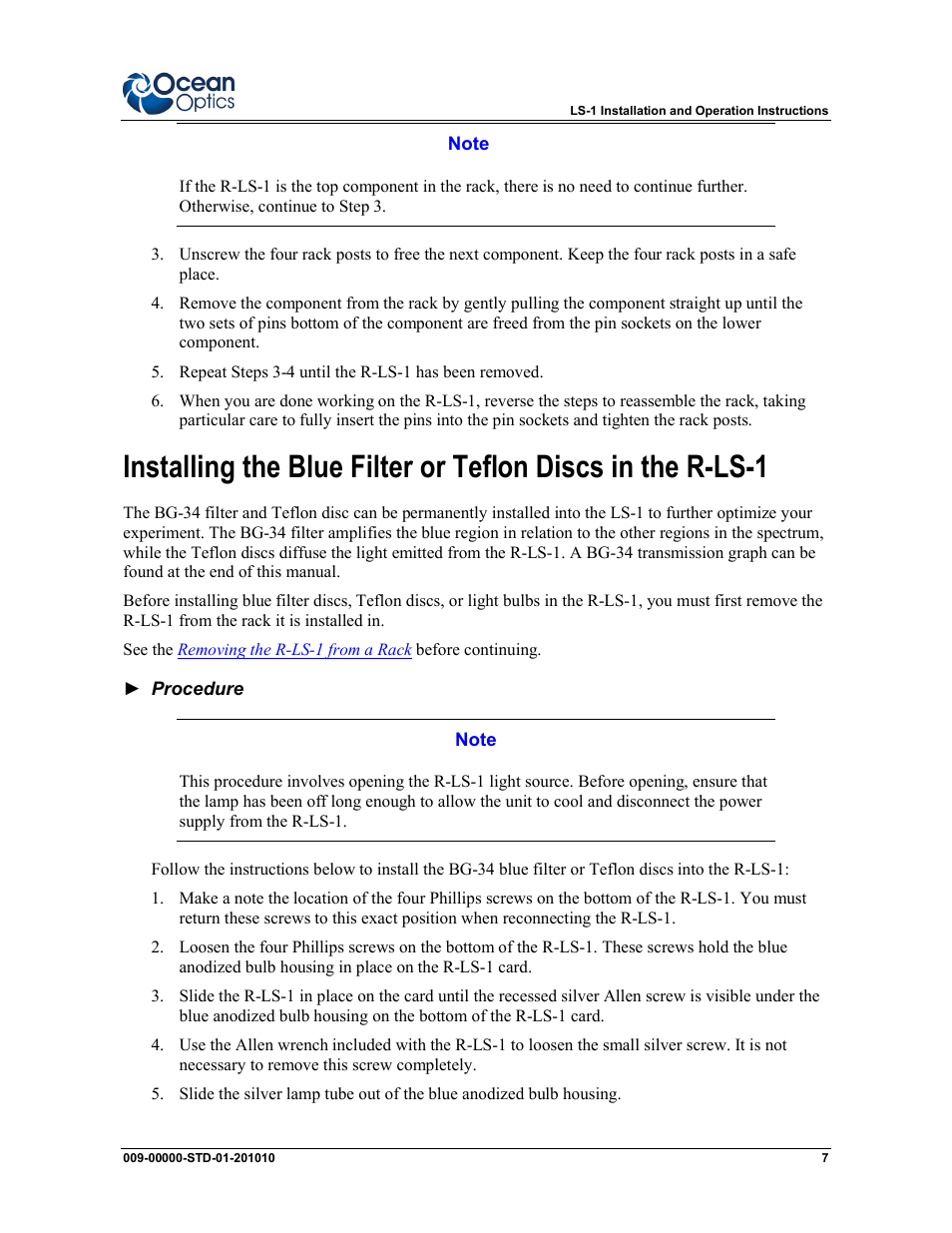 Ocean Optics LS-1 Series User Manual | Page 7 / 12