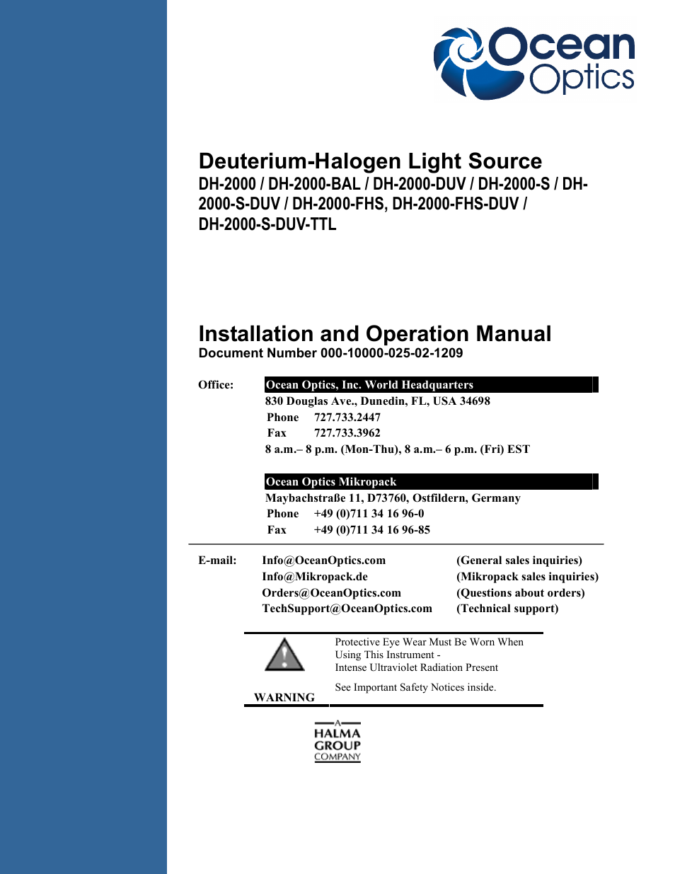 Ocean Optics DH-2000 User Manual | 34 pages