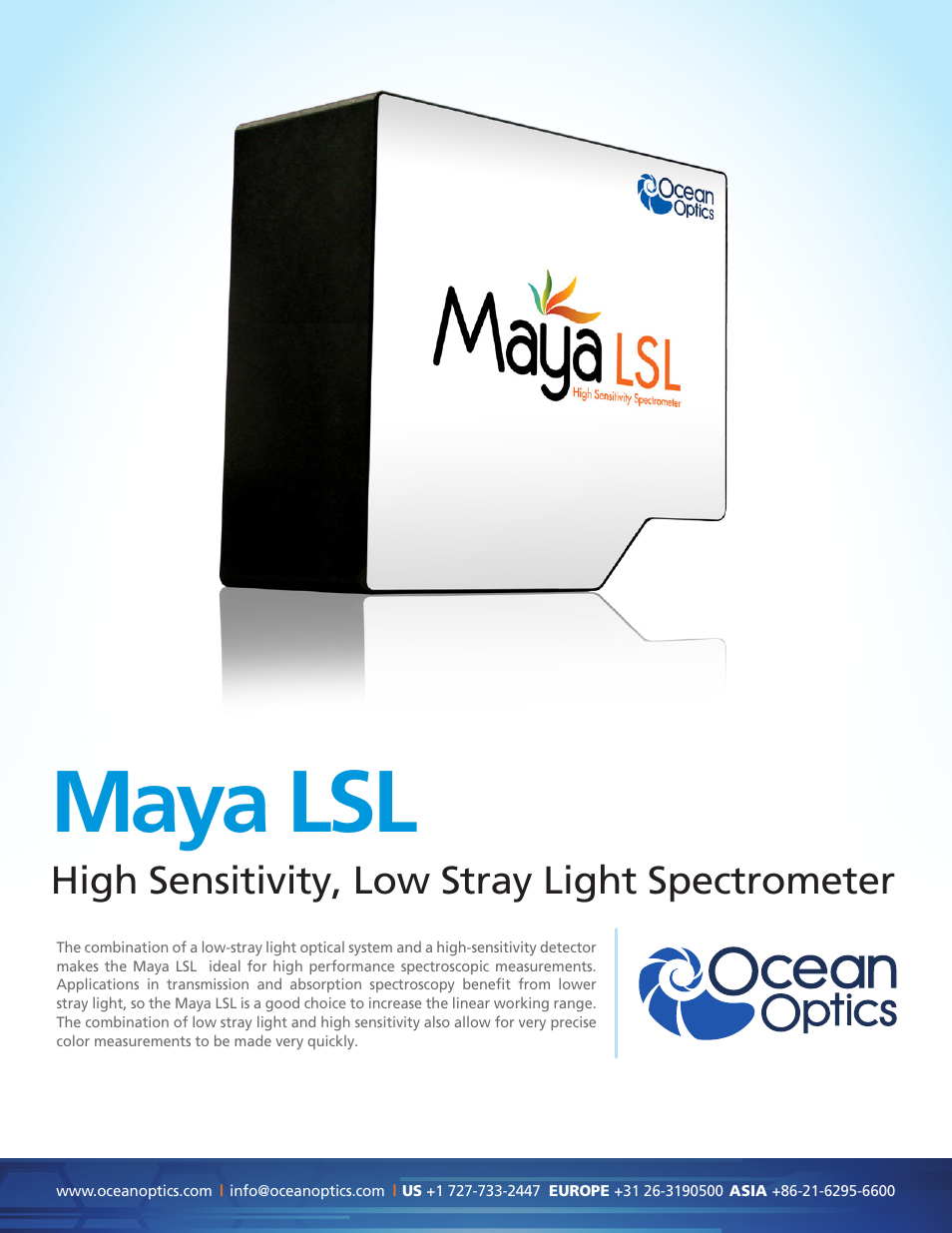 Ocean Optics Maya LSL User Manual | 2 pages