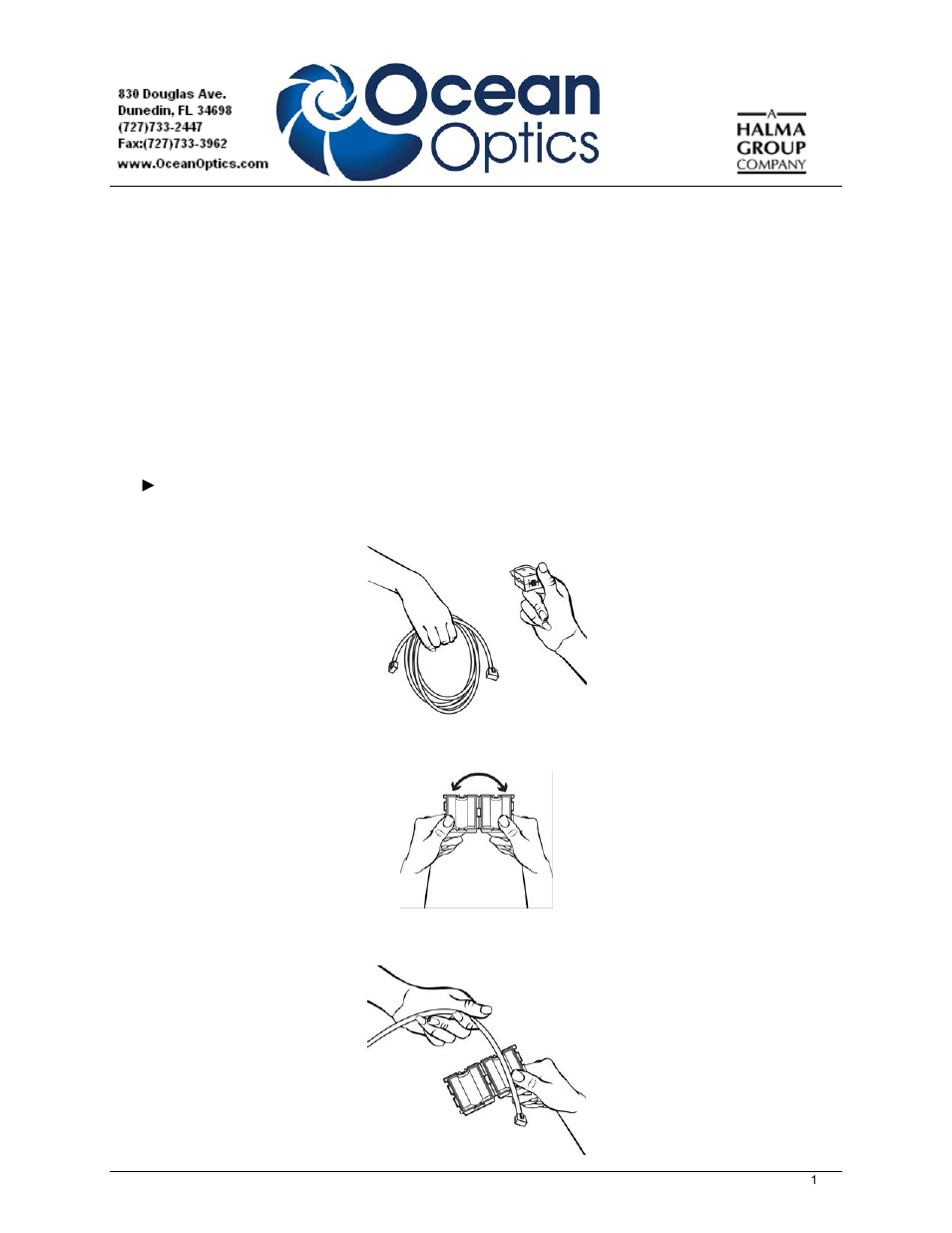 Ocean Optics Jaz Ethernet Ferrite User Manual | 2 pages