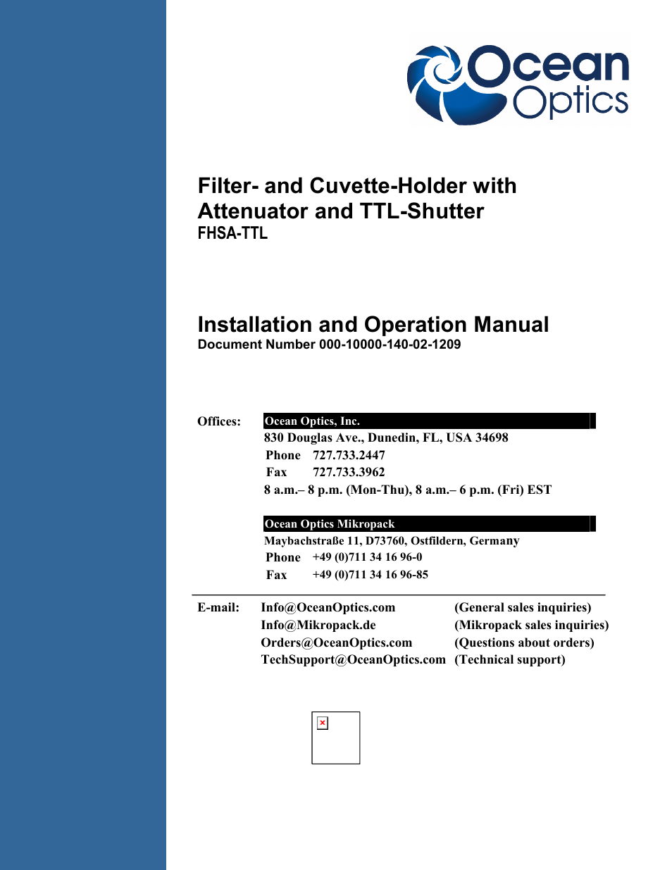 Ocean Optics FHSA-TTL User Manual | 18 pages