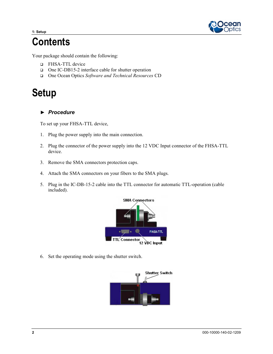 Ocean Optics FHSA-TTL User Manual | Page 8 / 18