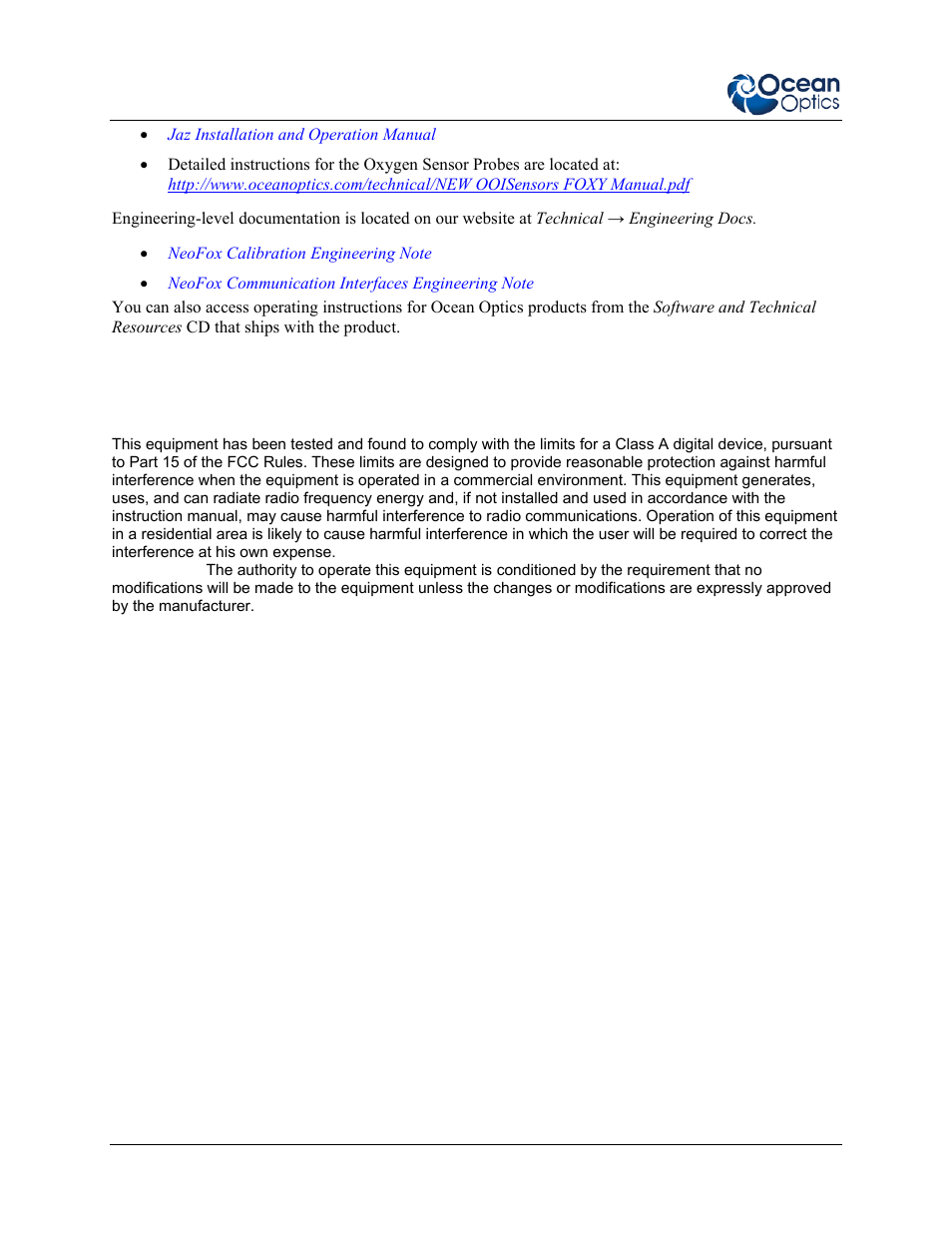 Safety and compliance | Ocean Optics NeoFox User Manual | Page 10 / 77
