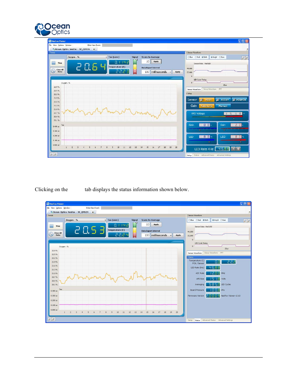 Status | Ocean Optics NeoFox User Manual | Page 31 / 77