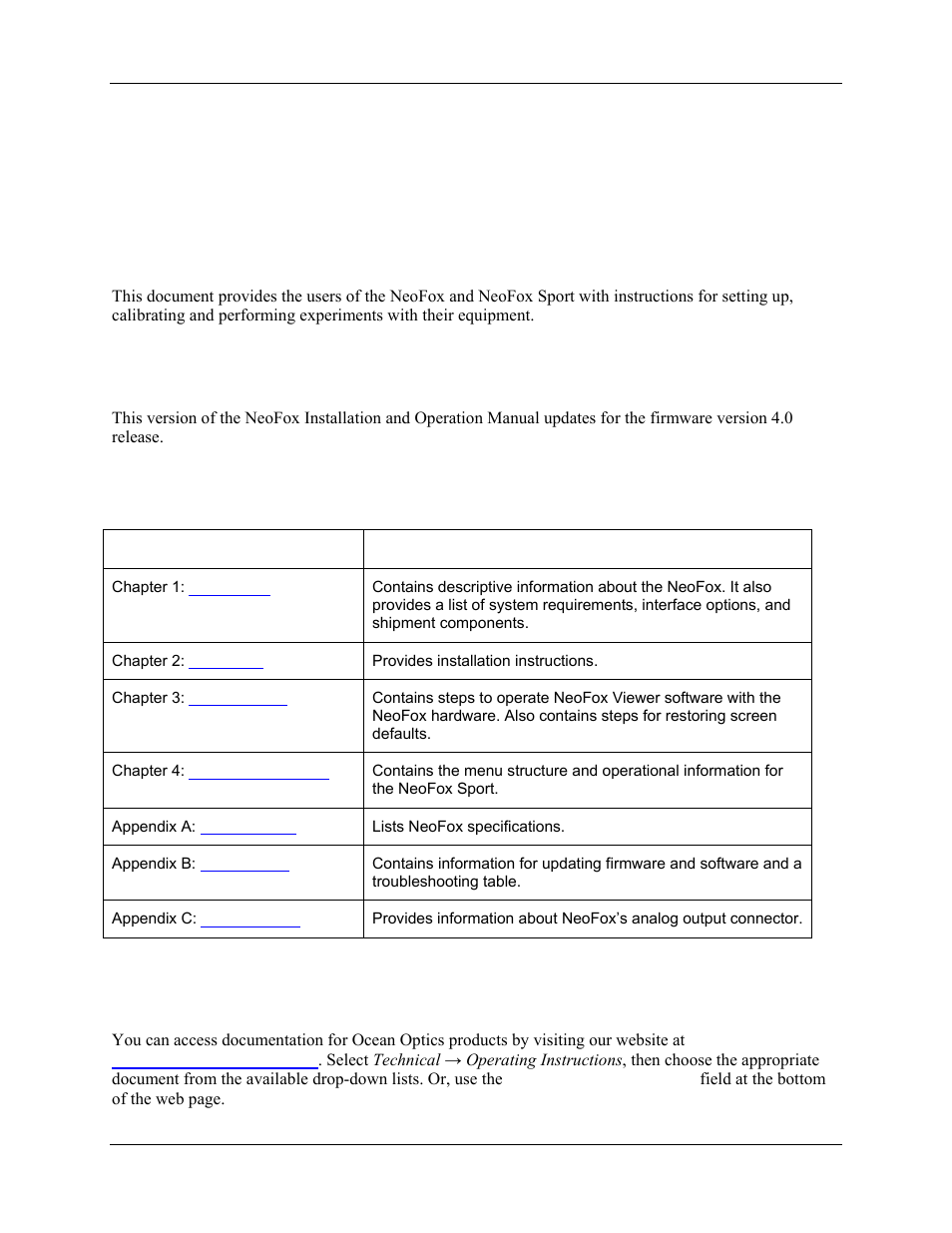 About this manual, Document purpose and intended audience, What’s new in this document | Document summary, Product-related documentation | Ocean Optics NeoFox User Manual | Page 9 / 77