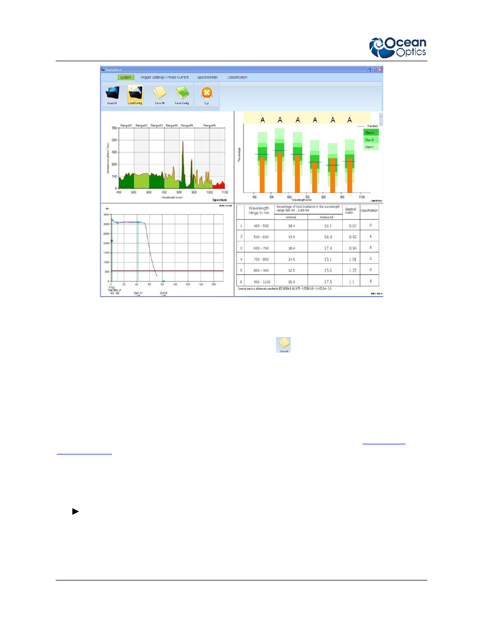 Saving results, Validating a solar simulator, Using raysphere with a flash solar simulator | Ocean Optics RaySphere 1700 Install User Manual | Page 50 / 72