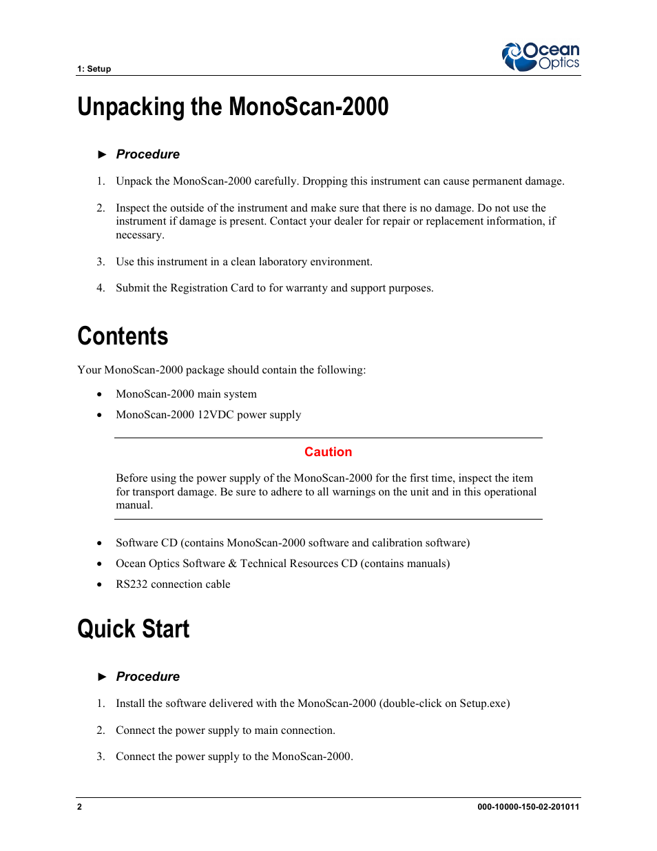 Ocean Optics MonoScan2000 User Manual | Page 10 / 22