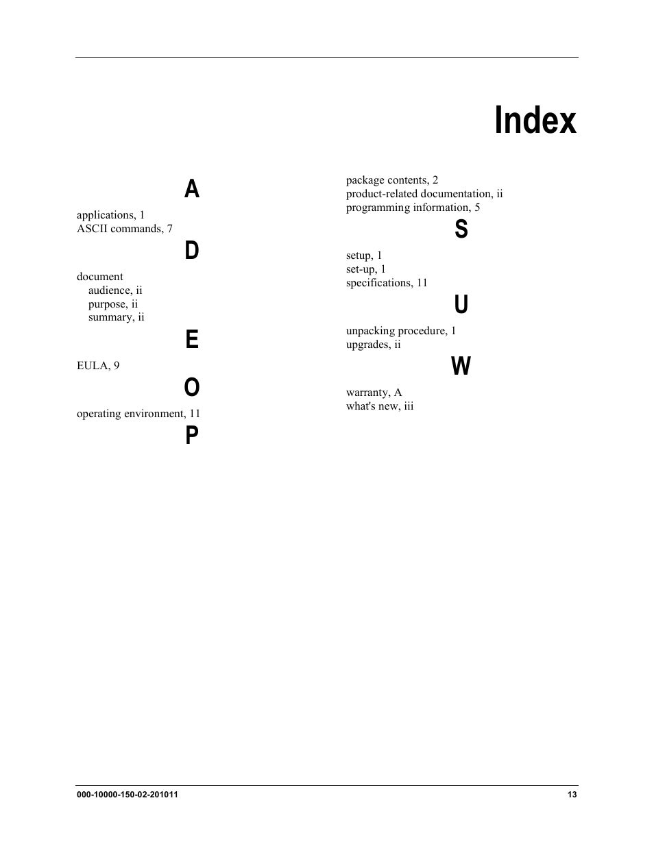 Index | Ocean Optics MonoScan2000 User Manual | Page 21 / 22