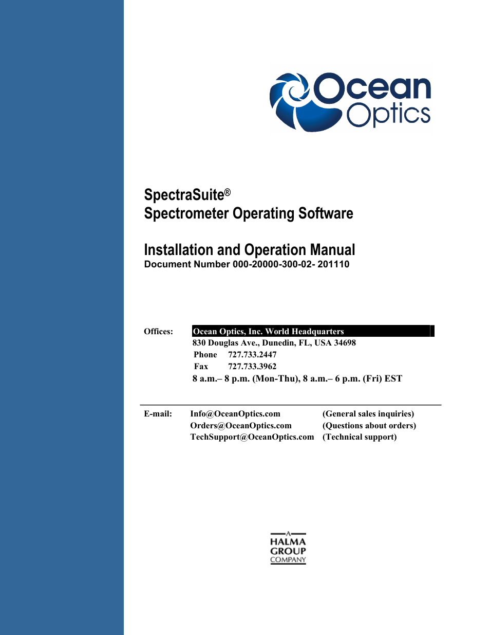 Ocean Optics SpectraSuite User Manual | 198 pages