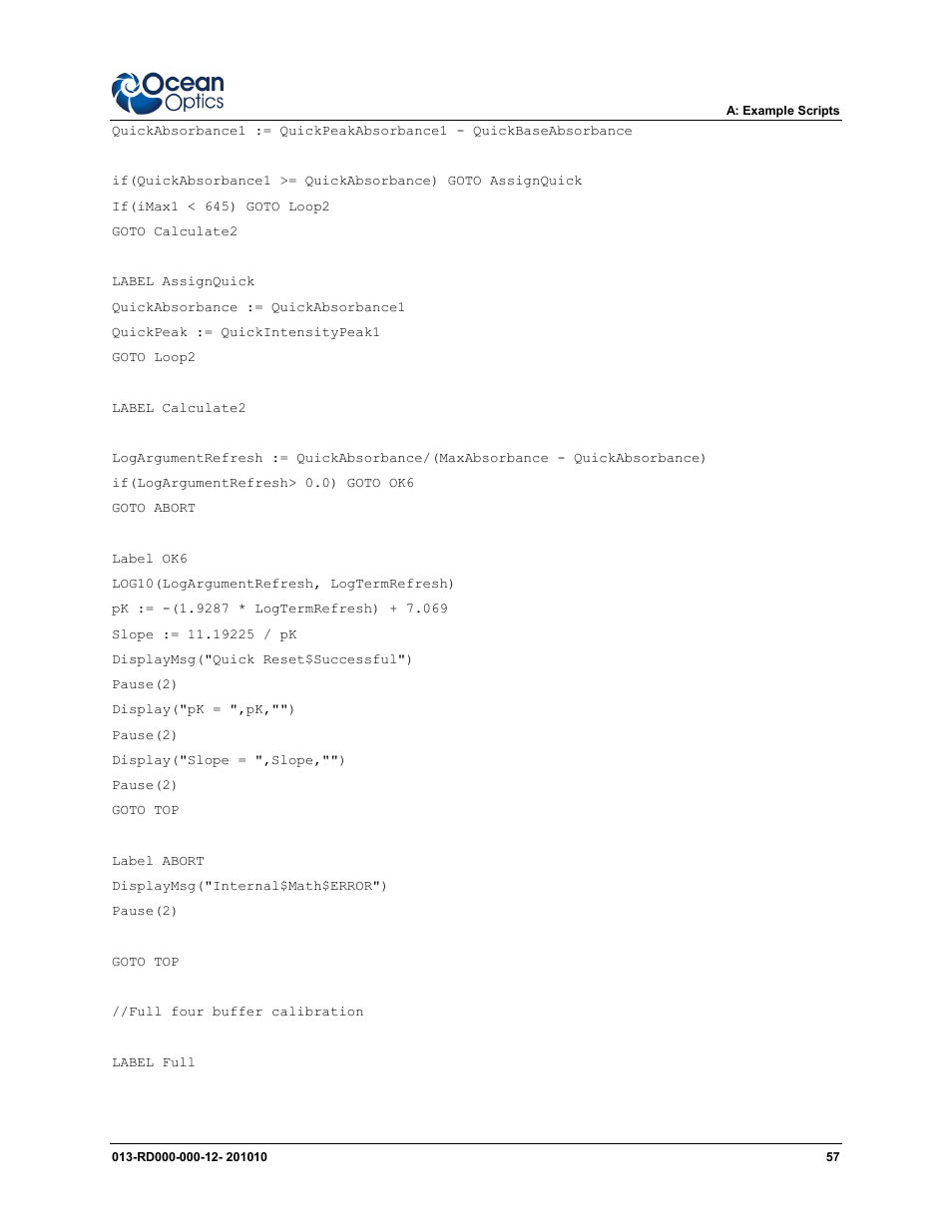 Ocean Optics Jaz Scripting Language and Scripting Engine User Manual | Page 65 / 74