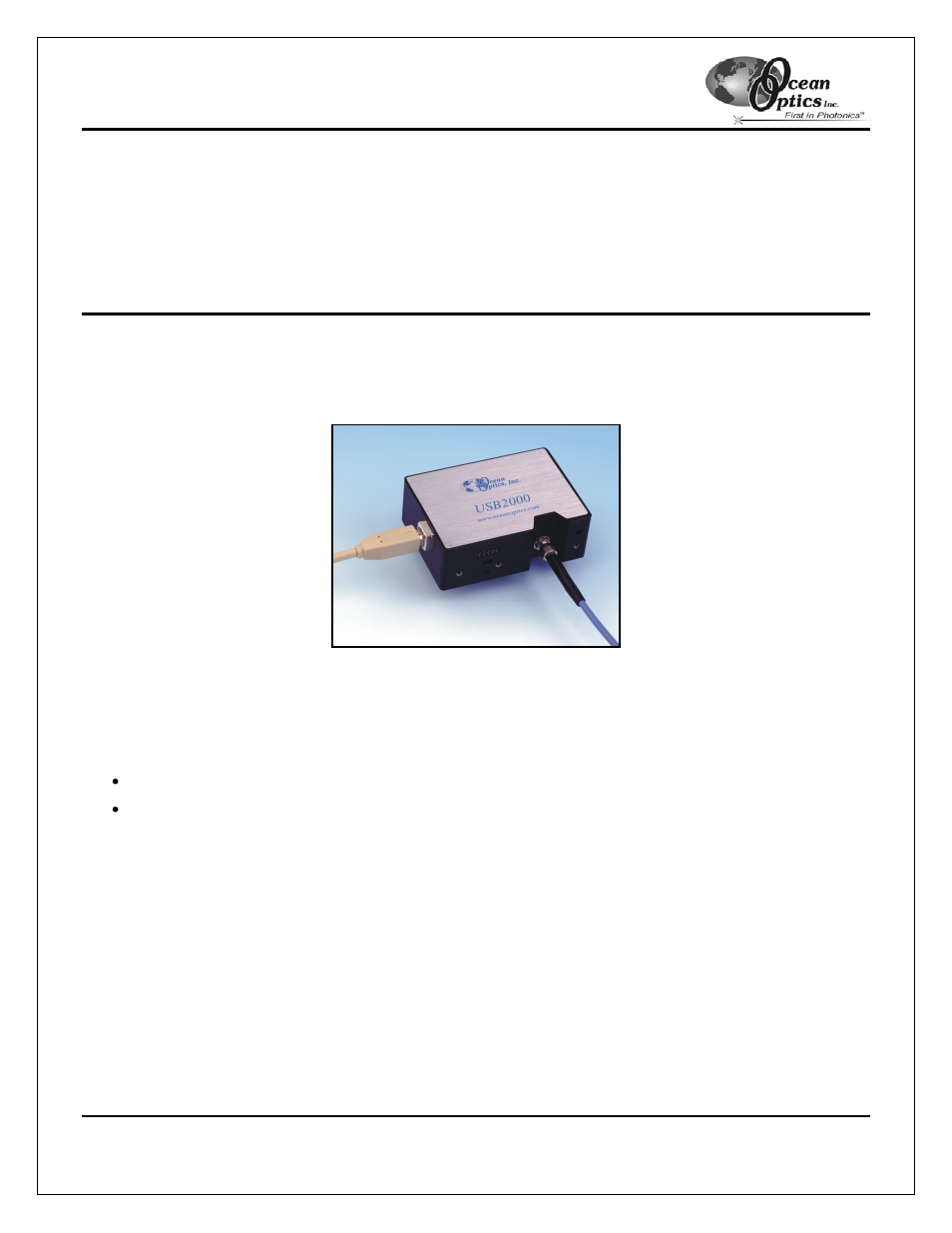 Product overview, System requirements, Eeprom utilization | Usb2000 introduction | Ocean Optics USB2000 User Manual | Page 6 / 43