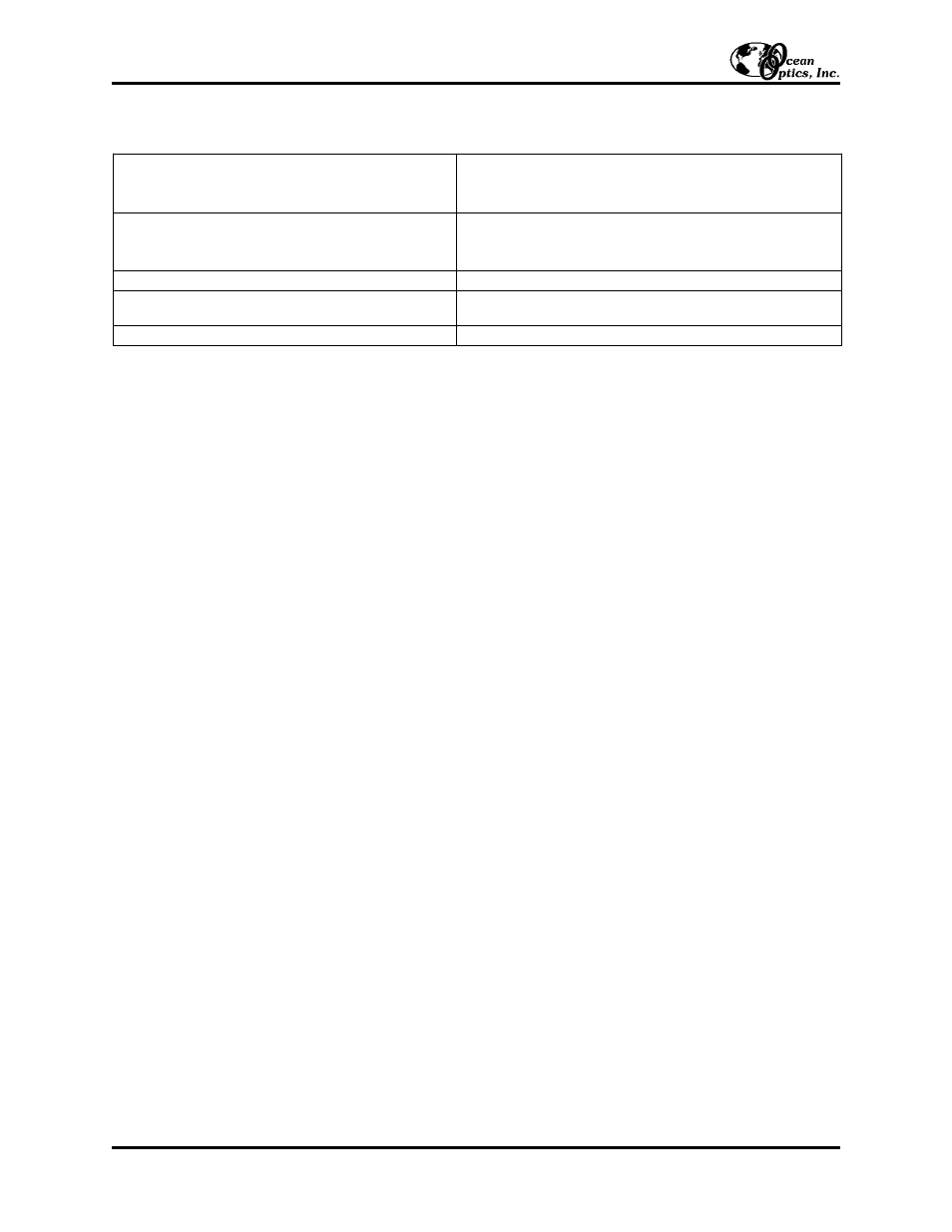 Specifications | Ocean Optics FHS-VIS User Manual | Page 2 / 2